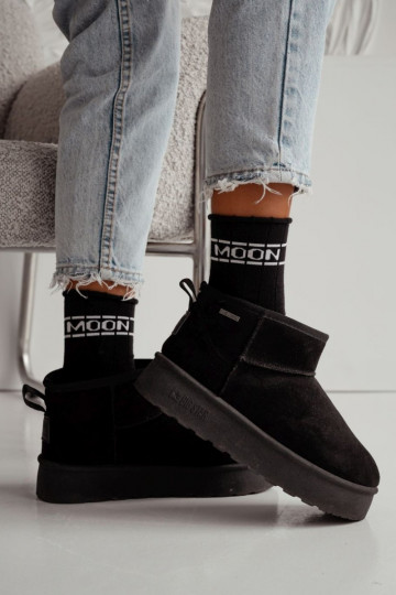 Kojinės  Półfrotte UNIQUE be atnaro MOON Juodos spalvos