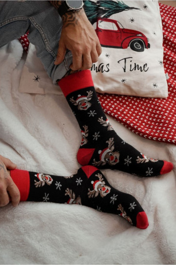 Vyriškos kojinės Christmas Uśmiechnięte y Juodos spalvos