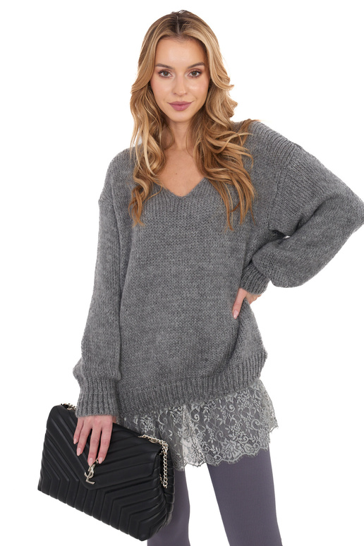 Megztinis tamsiai pilkas