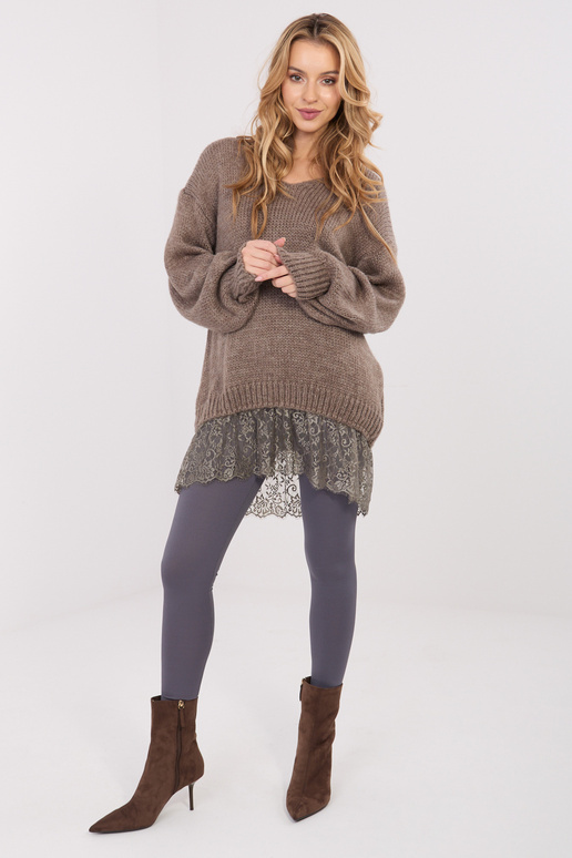 Megztinis tamsiai smėlio spalvos