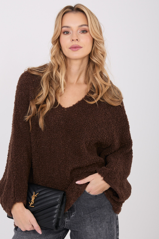 Megztinis tamsiai rudas