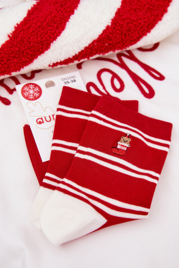 Kojinės  Christmas  I Meškiukai raudonos spalvos 2