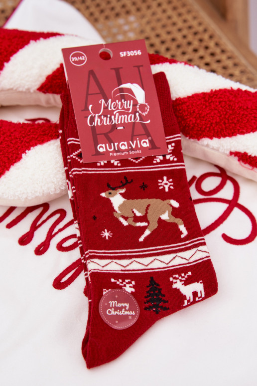 Skarpety  Christmas Biegnący  raudonos spalvos