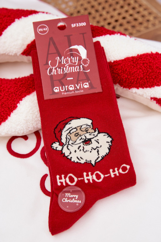 Skarpety  Christmas Śmiejący Się Santa Claus raudonos spalvos