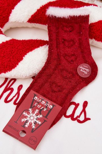 Vaikiški Christmas Kojinės  Wełna su alpakomis raudonos spalvos 2