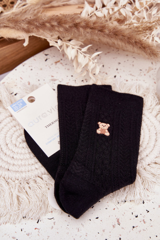 šilti Kojinės   Meškiukai Juodos spalvos