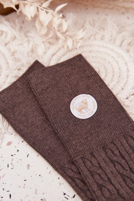 Długie Wełniane Kojinės  pilkos spalvos