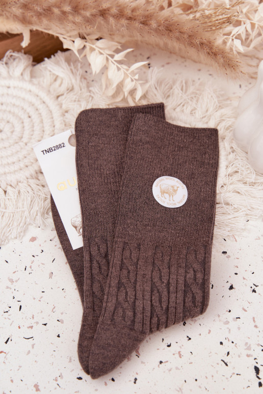 Długie Wełniane Kojinės  pilkos spalvos