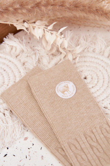 Długie Wełniane Kojinės  smėlio spalvos