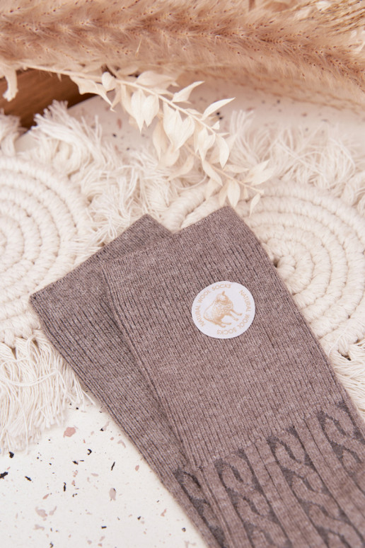 Długie Wełniane Kojinės  pilkos spalvos