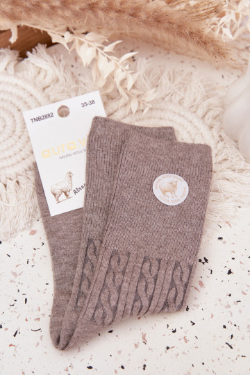 Długie Wełniane Kojinės  pilkos spalvos 2