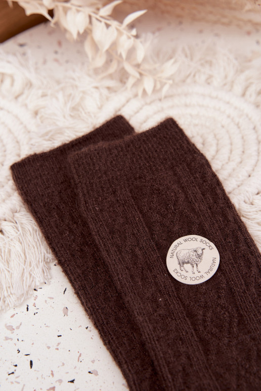 Kojinės  Wełniane Czekoladowe