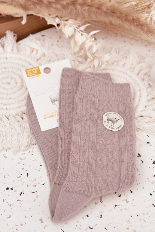 Kojinės  Wełniane pilkos spalvos