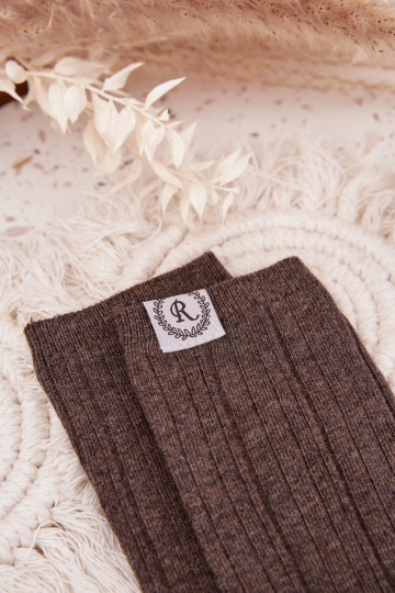 Medvilninės kojinės  su dryžiais  pilkos spalvos