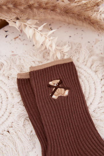 Medvilninės kojinės  su dryžiais  Czekoladowe