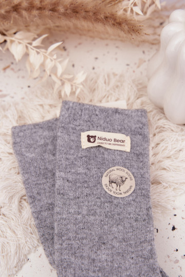 šilti Wełniane Kojinės  Z Naszywką pilkos spalvos