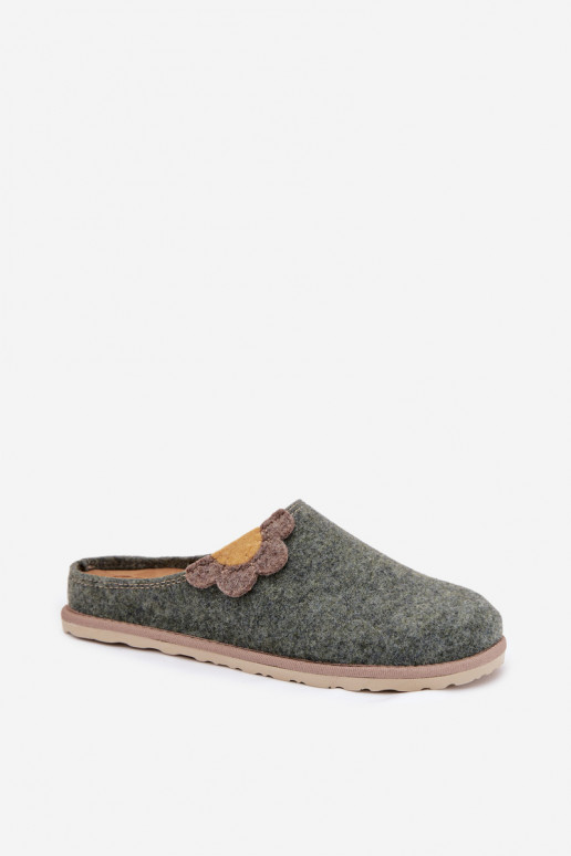 Šlepetės  su gėlėmis Inblu CS000043 žalios spalvos