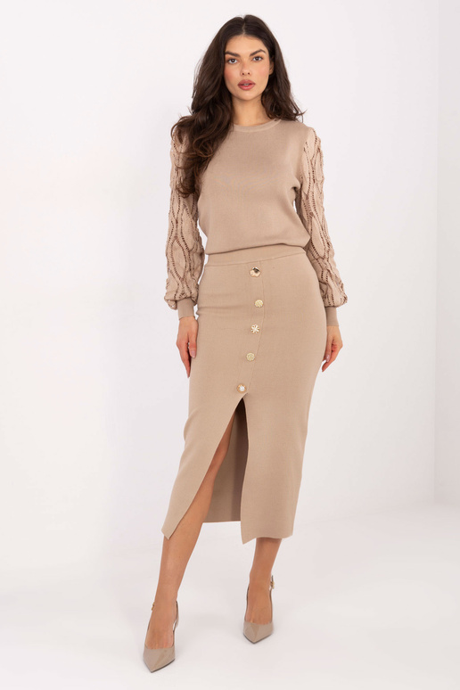 Sijonas tamsiai smėlio spalvos