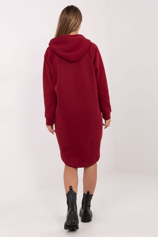 Bordo spalvos megztinis su užtrauktuku