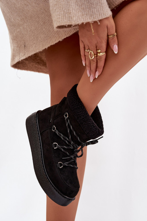 sniego batai  su platforma ir stilingomis detalėmis Juodos spalvos Roselya