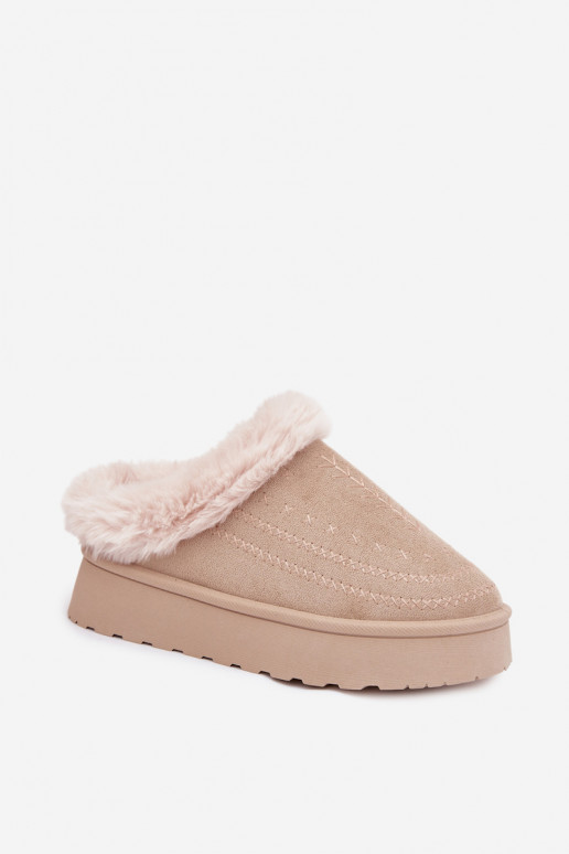 sniego batai  su platforma su kailiuku I Przeszyciami dramblio kaulo spalvos Arelina