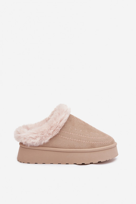 sniego batai  su platforma su kailiuku I Przeszyciami dramblio kaulo spalvos Arelina