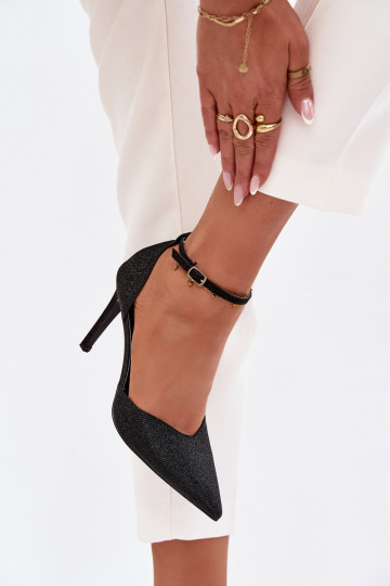 Blizgantys aukštakulniai bateliai su dirželiais Juodos spalvos Joranne 2