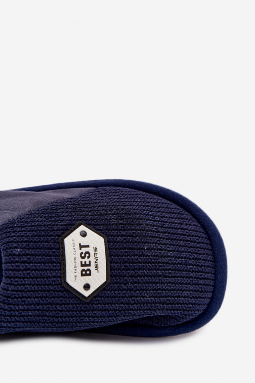 Šlepetės  Z Naszywką tamsiai mėlynos spalvos Presine