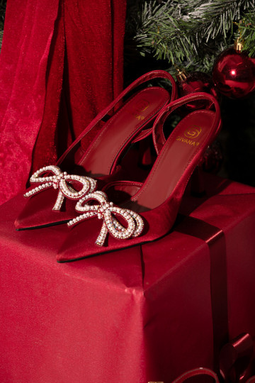 aukštakulniai bateliai su kaspinais I Odkrytą Piętą bordo spalvos Derissa