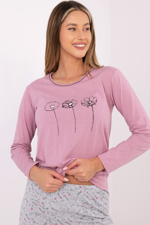 Pižama tamsiai rožinė