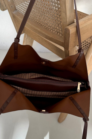 Rankinė Skopper Z iš eko zomšosu Czekoladowa Sorvelle 2