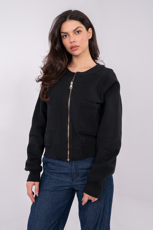 Mėlynas džemperis su užtrauktuku