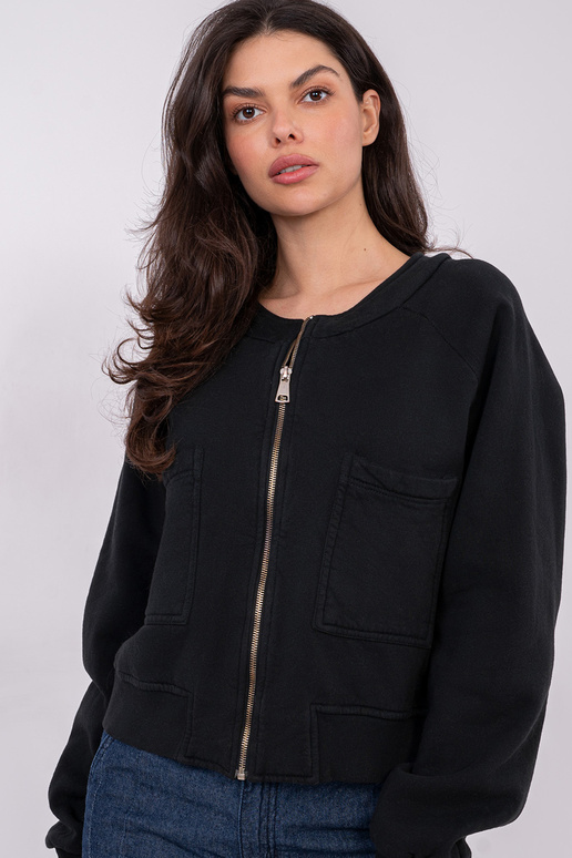 Mėlynas džemperis su užtrauktuku