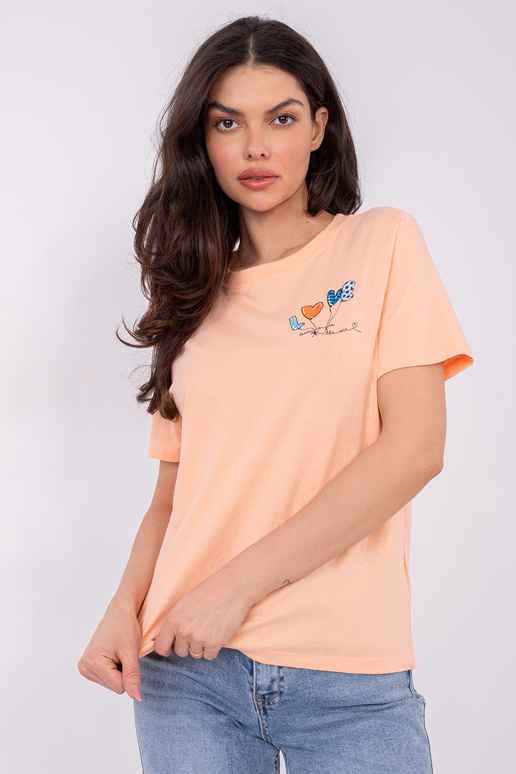 Marškinėliai persikų spalvos