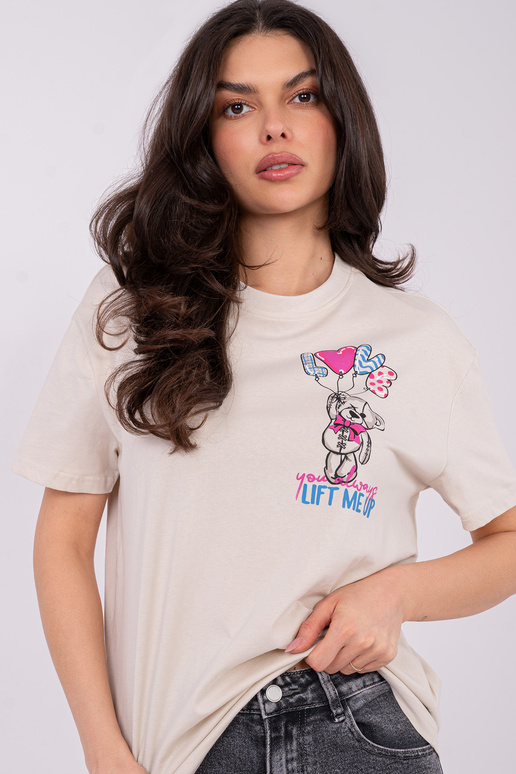 Marškinėliai šviesiai smėlio spalvos