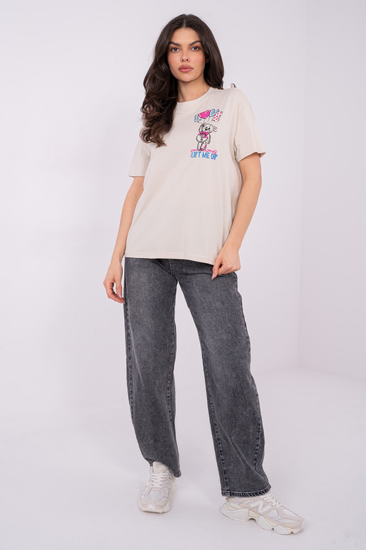 Marškinėliai šviesiai smėlio spalvos