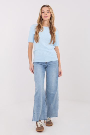 Megztinis šviesiai mėlynas