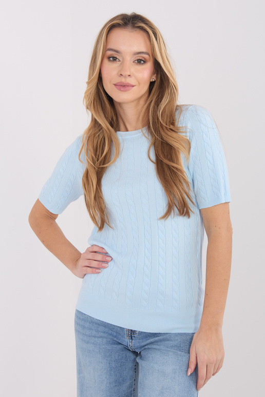 Megztinis šviesiai mėlynas