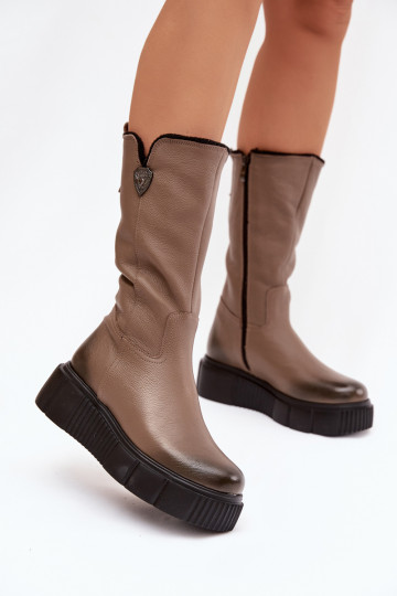 Zazoo 70121    ilgaauliai batai  smėlio spalvos