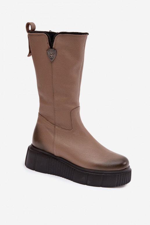 Zazoo 70121    ilgaauliai batai  smėlio spalvos