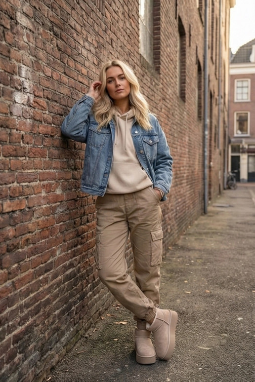 sniego batai  Z Naturalnego Zamszu smėlio spalvos Mairene