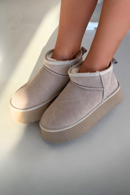 sniego batai  Z Naturalnego Zamszu smėlio spalvos Mairene