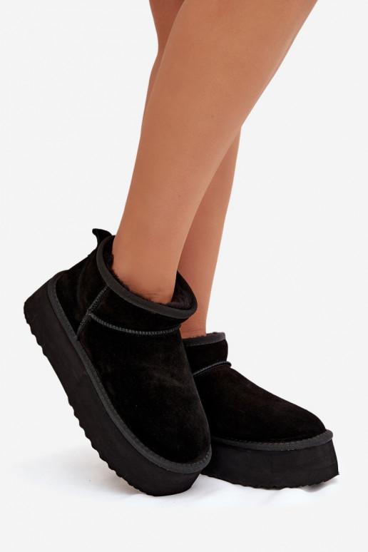 sniego batai  Z Naturalnego Zamszu Juodos spalvos Mairene