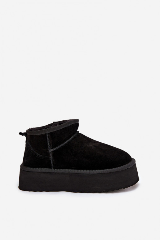 sniego batai  Z Naturalnego Zamszu Juodos spalvos Mairene