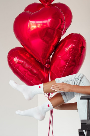 Kojinės  Drobne Serduszko baltos spalvos