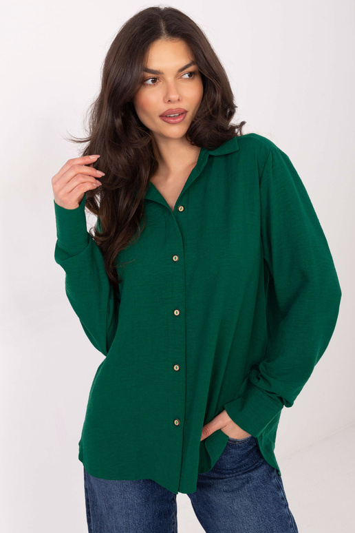 Marškinių palaidinė tamsiai žalia