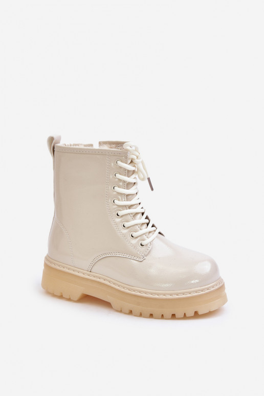 pašiltinti Aulinukai Vaikiški su lako efektu  smėlio spalvos Novita