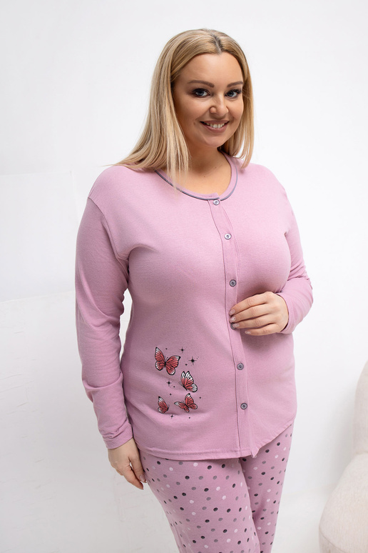 Pižama tamsiai rožinė