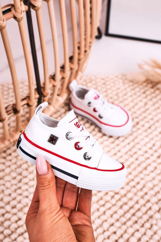 Vaikiški  lygiapadžiai sportbačiai BIG STAR HH374193 baltos spalvos