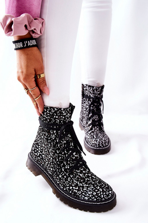 Moteriški kerziniai batai  Juodos ir-baltos spalvos 01609-48